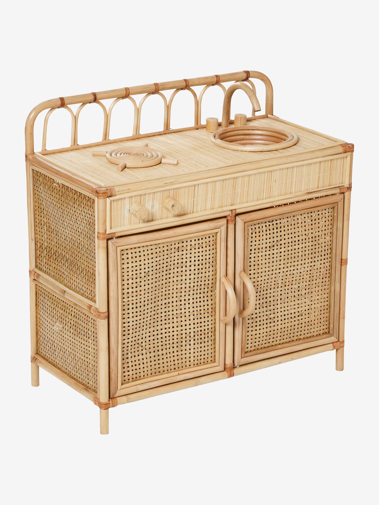Vertbaudet Spielküche aus Rattan MINI BOHO - natur