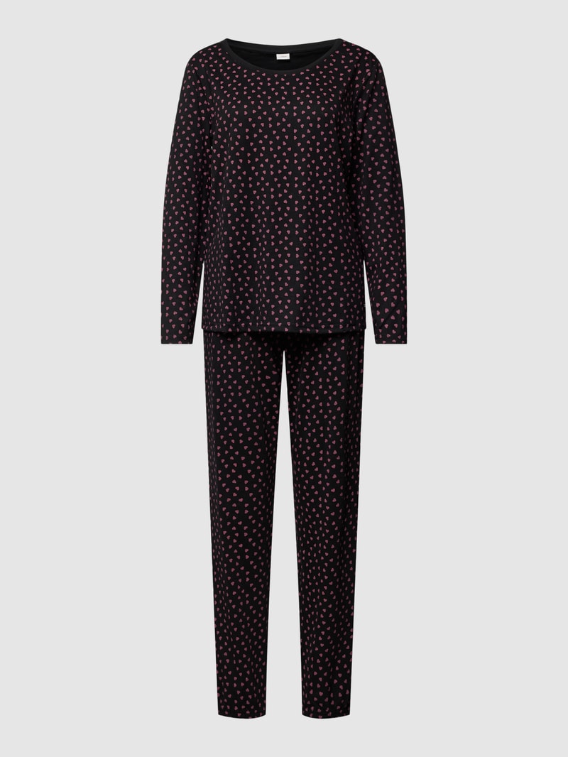 Pyjama mit Schlafmaske und Haarband in schwarz