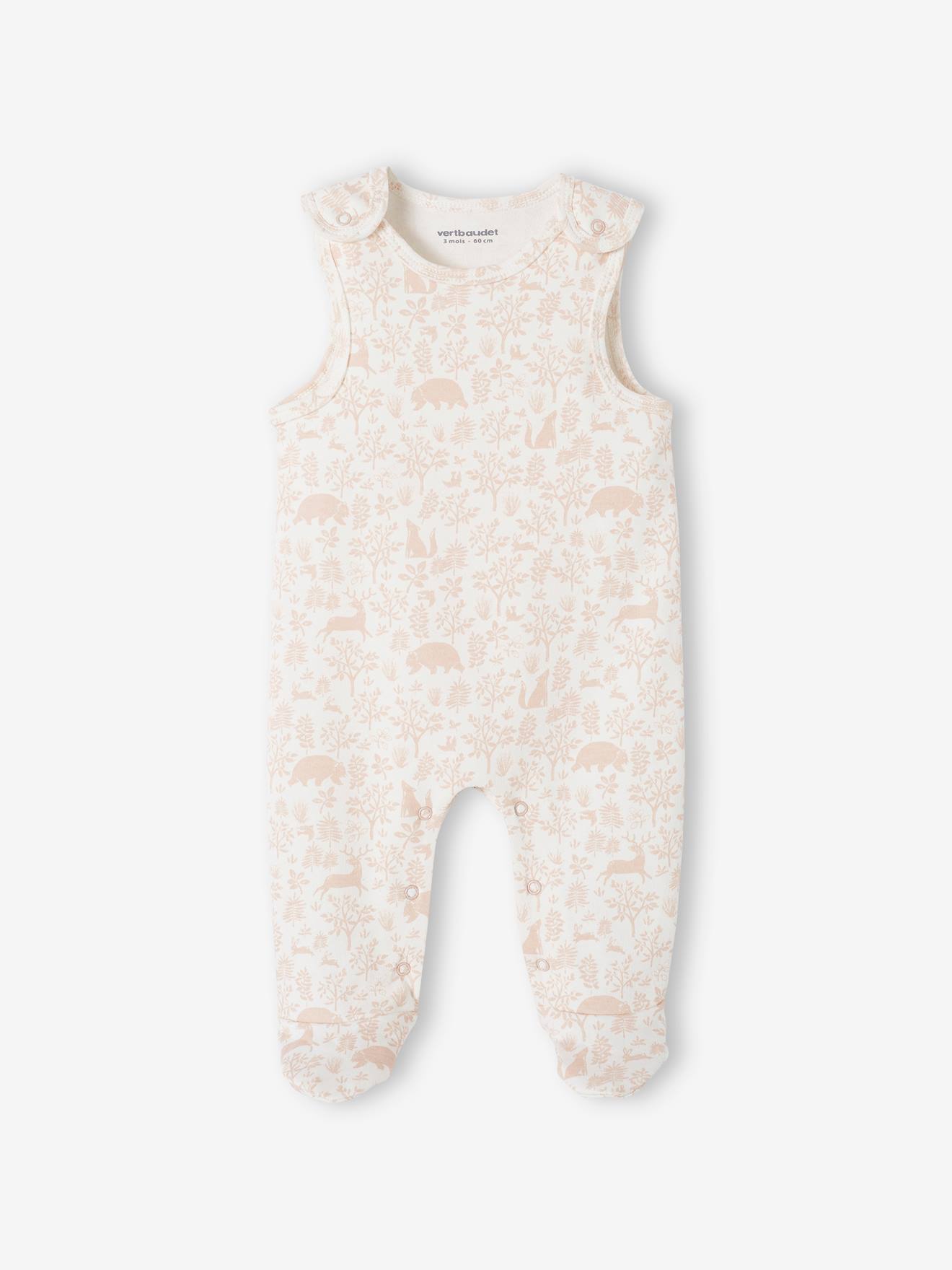 Vertbaudet Baby-Set: Strampler, Body & Schmusetuch, Bio-Baumwolle Oeko-Tex - jeansblau