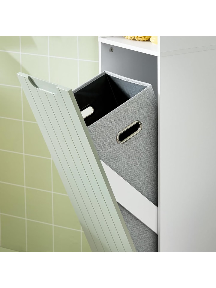 SoBuy Hochschrank in Weiß und Grün - (B)31 x (H)167 x (T)30cm günstig kaufen onesize