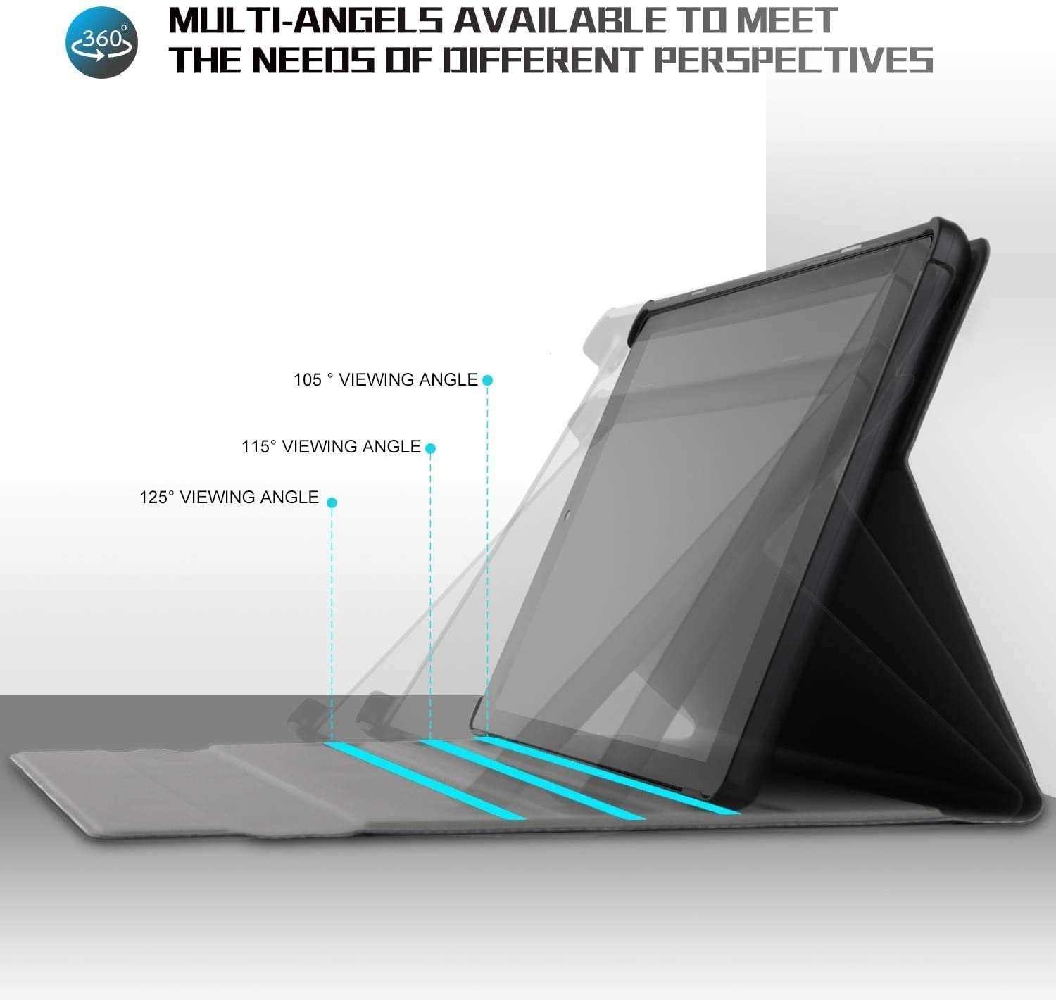 Mutoy Tastatur Hülle für Lenovo Tab M10 Plus (2nd Gen) TB-X606F 10.3 Zoll Tablet-Tastatur (Deutsches QWERTZ, 7 Farben LED-Hintergrundbeleuchtung Kabellose)