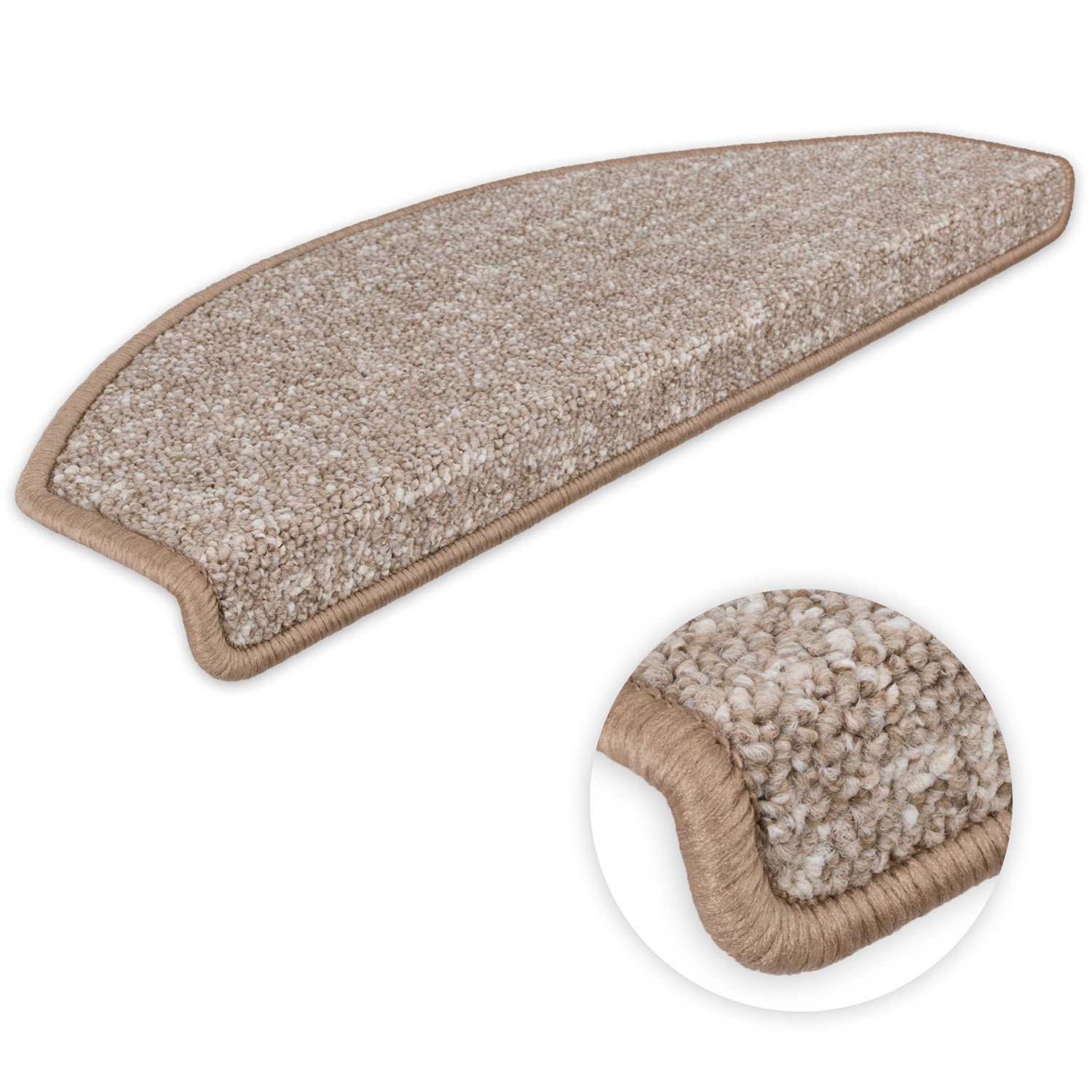 Stufenmatte Stufenmatten Sonate Halbrund Einzeln und SparSet's, Metzker®, halbrund, Höhe: 7 mm, 15 Stück im Set - Beige