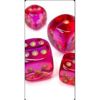 Gemini 12mm d6 Translucent Red-Violet/gold Dice Block (36)