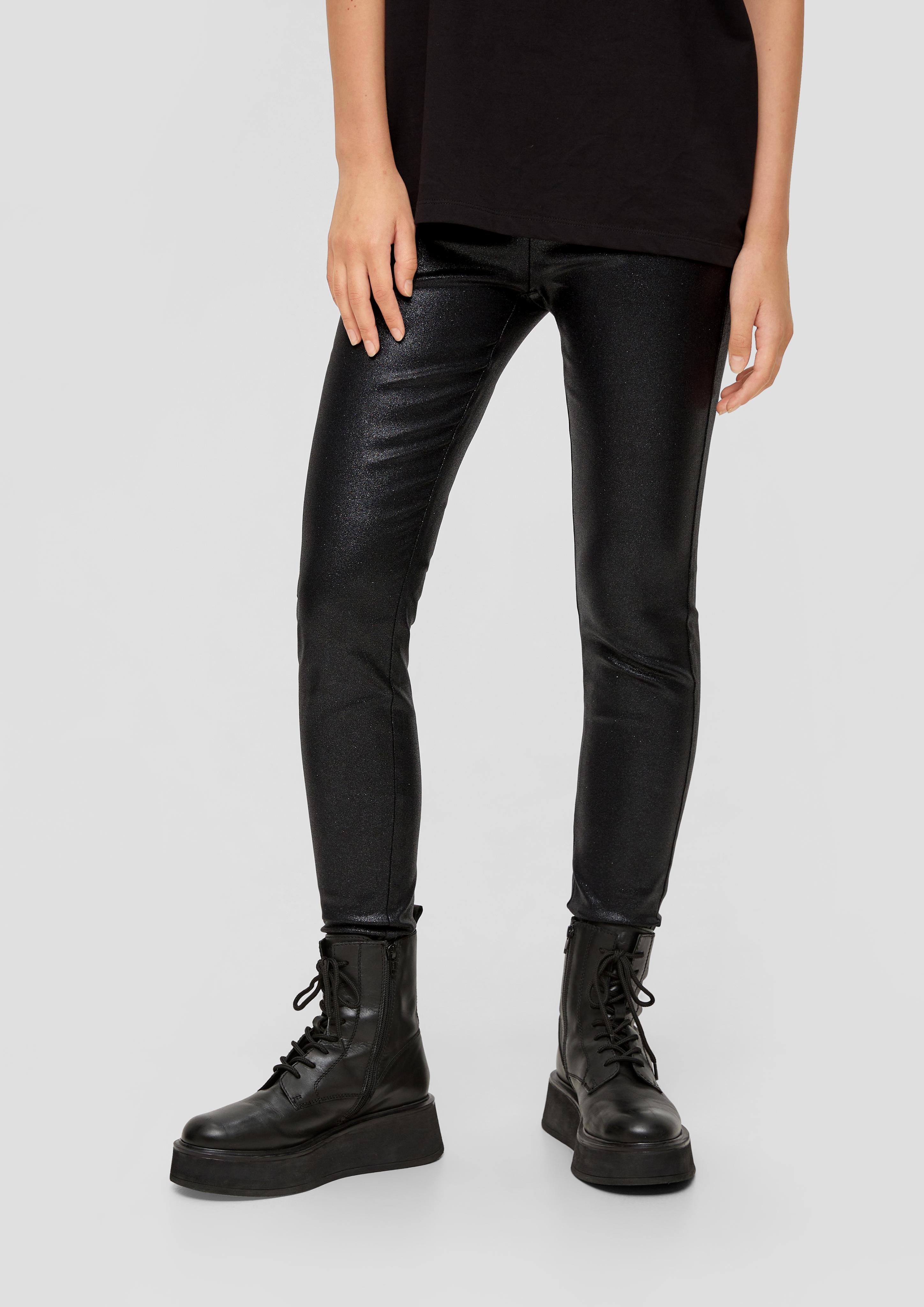 Slim: Leggings im Glitzerdesign | QS x ELIF  2134885-9999