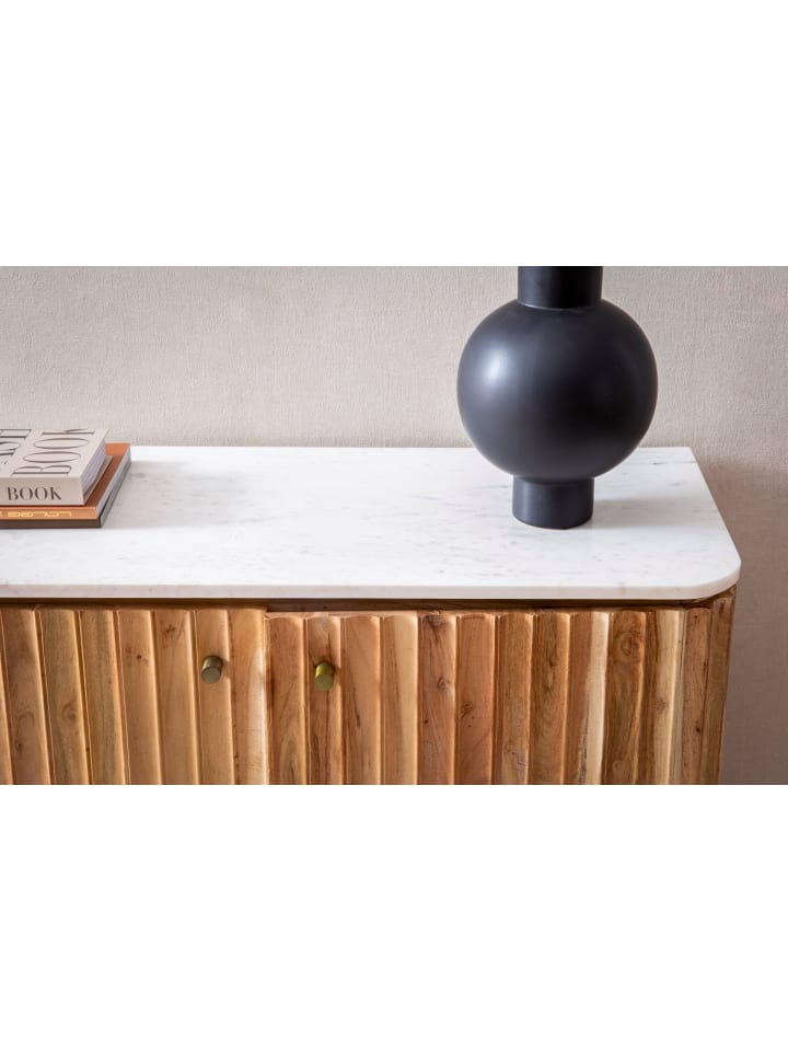 KADIMA DESIGN Hausbar Akazie Massivholz 95x90x41 cm Weinbar Echter Marmor, Kleine günstig kaufen onesize