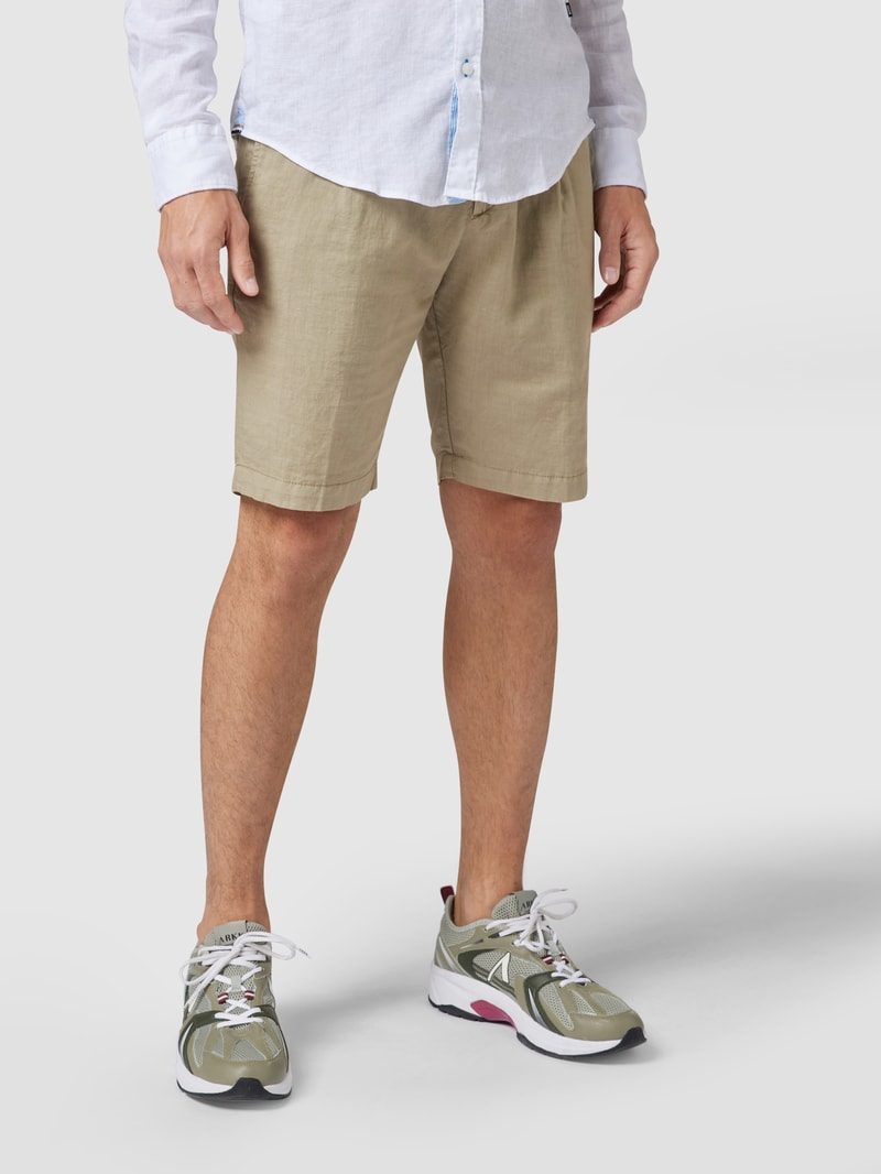 Bermudas aus Leinen-Mix in mint