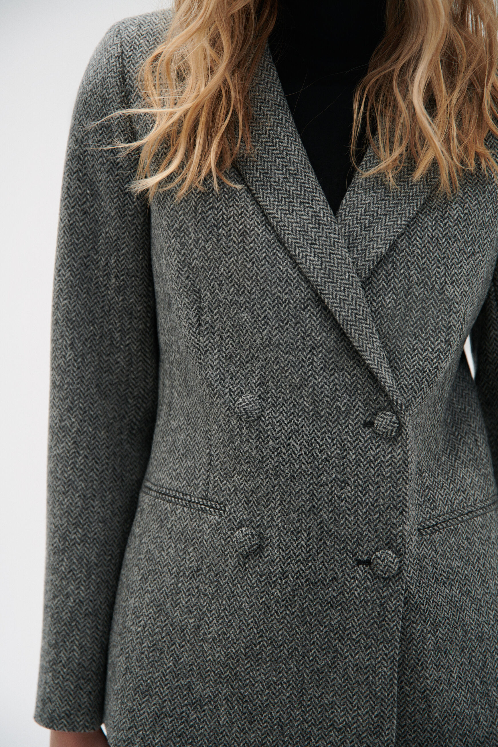 Blazer yelena chevron gris fonce femme