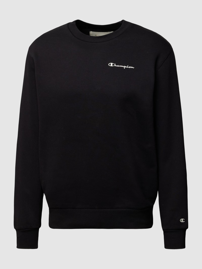 Sweatshirt mit Label-Details Modell 'Rochester' in schwarz