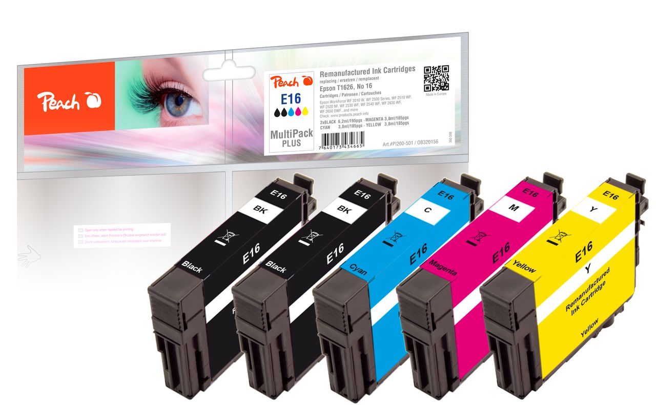 Peach Spar Pack Plus Tintenpatronen, ersetzt Epson No. 16