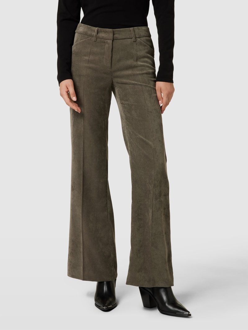 Anzughose aus Cord in khaki