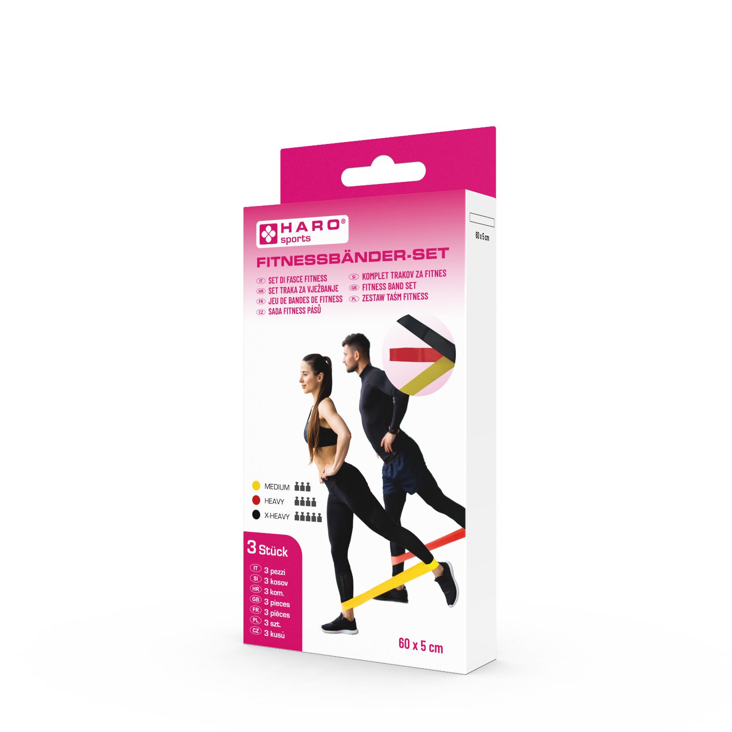 HARO-MC Gymnastikband Fitnessbänder Set, Widerstandsbänder