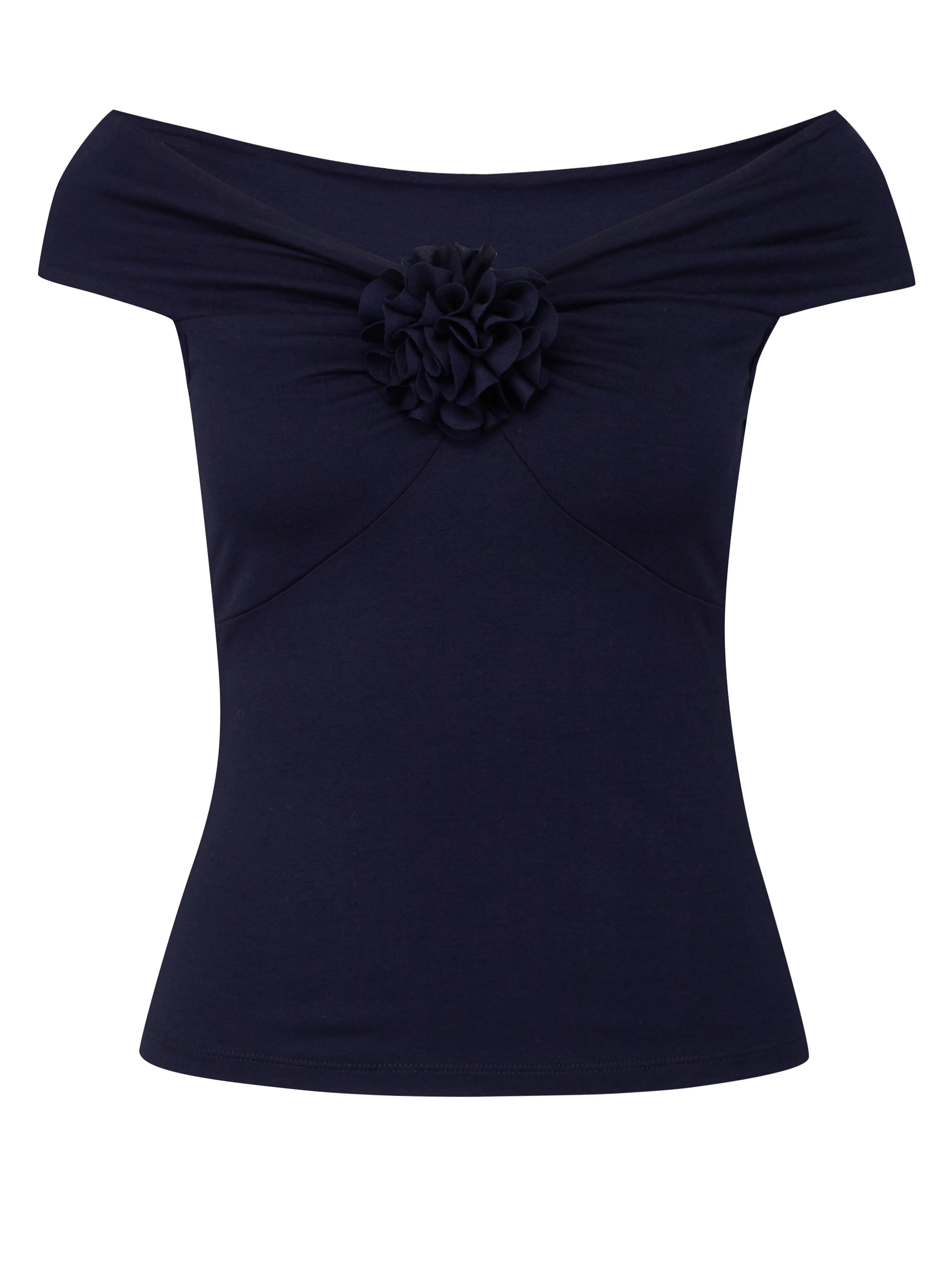 Schwarzes Damen-Kurzarm-T-Shirt mit Applikation ORSAY