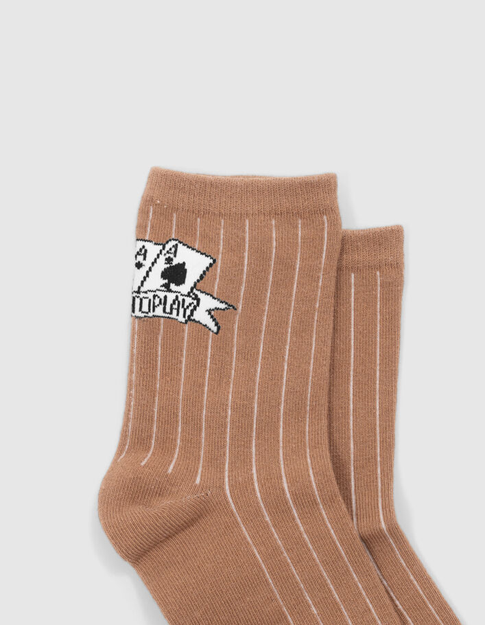 Chaussettes noires, blanches et camel garçon