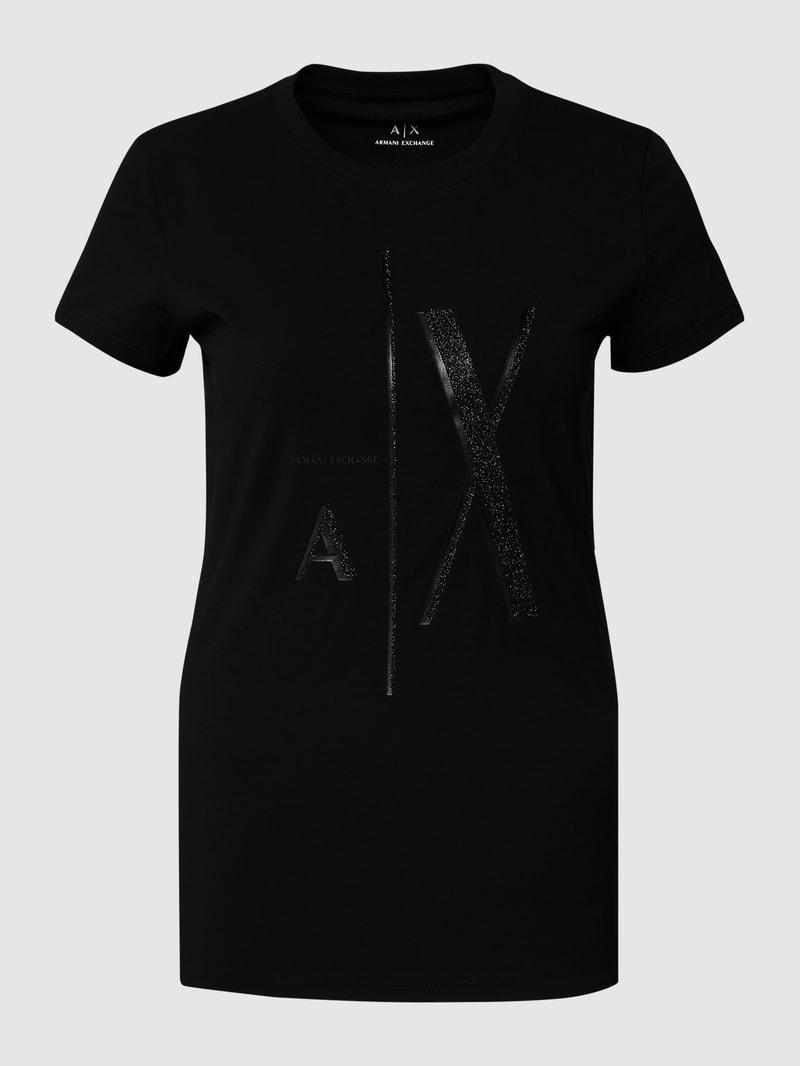 T-Shirt mit Statement-Print in schwarz