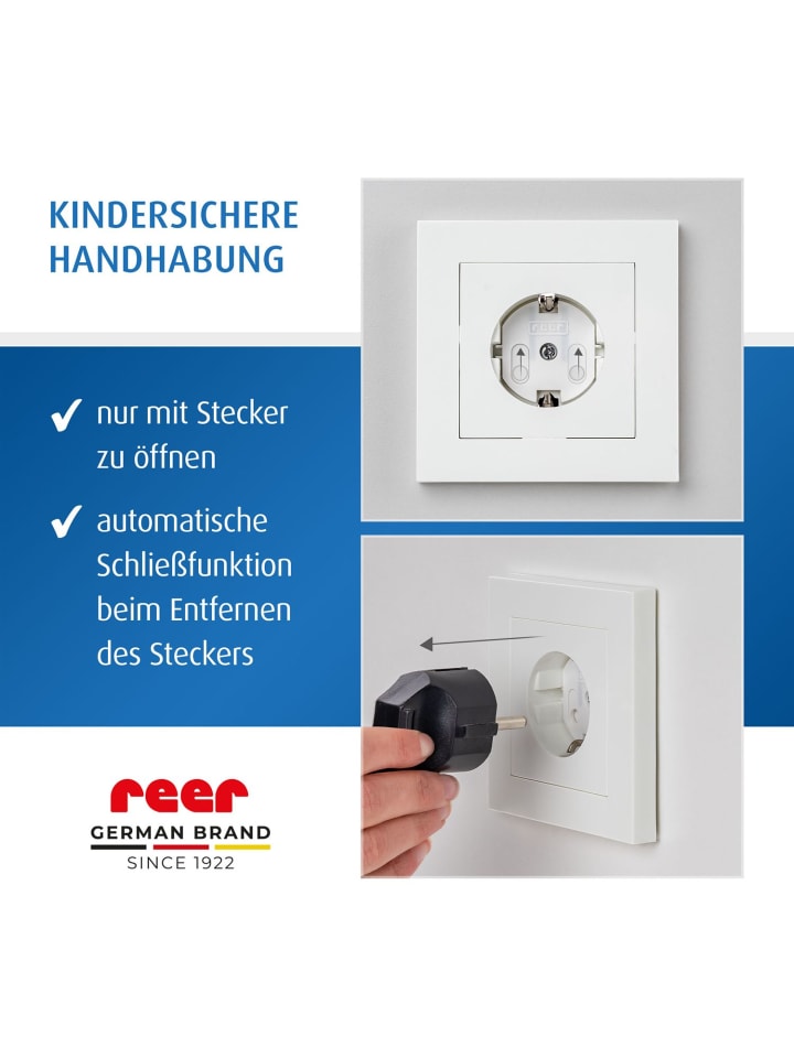Reer [20 Stück] Steckdosenschutz schraubbar in Weiß ab 0 Monate günstig kaufen onesize