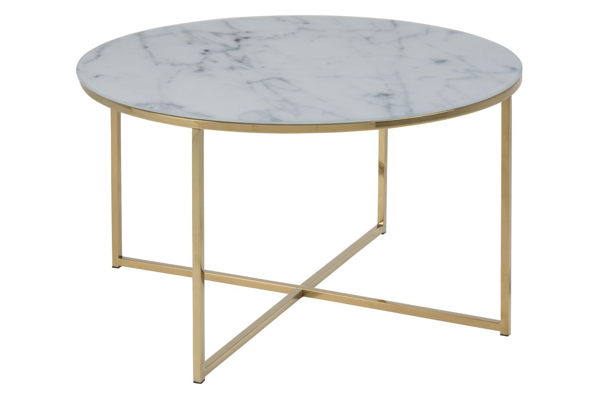 Couchtisch Alisma Weiß Gold Ø 80 cm