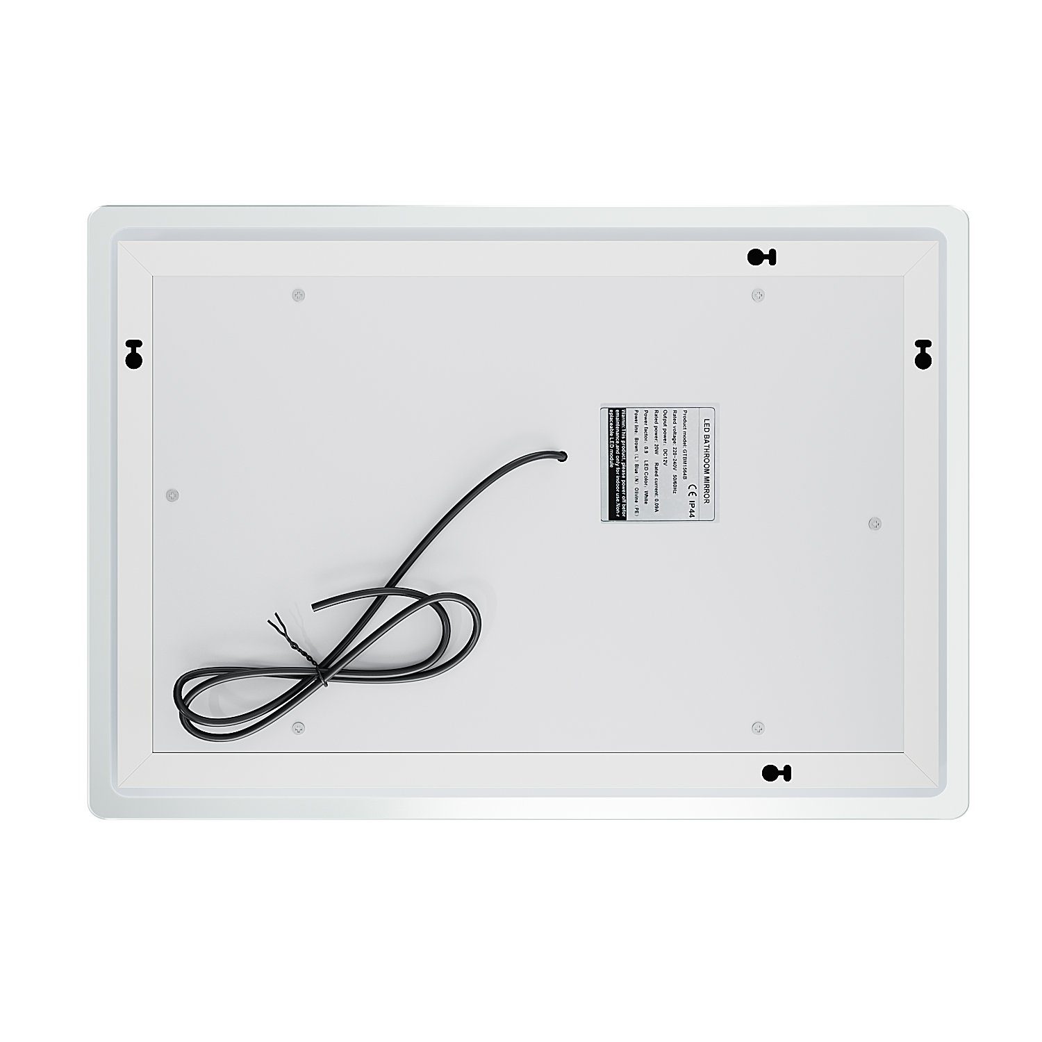 SONNI Badspiegel Badezimmerspiegel, mit Beleuchtung, 60×40 cm, Wandschalter, LED Badspiegel, Badspiegel, Lichtspiegel IP44