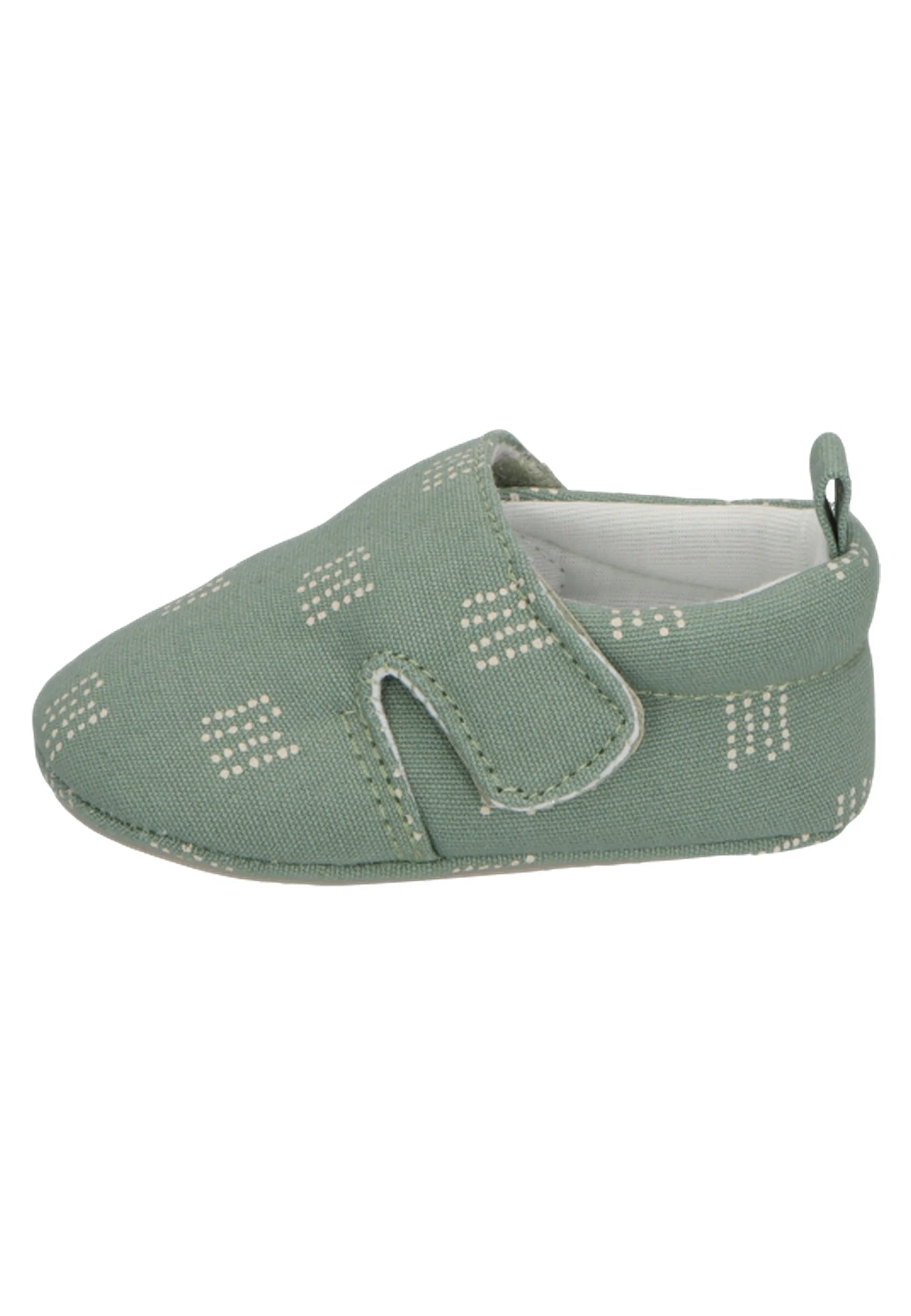 Krabbelschuh bedruckt mit grafischem Punktemuster