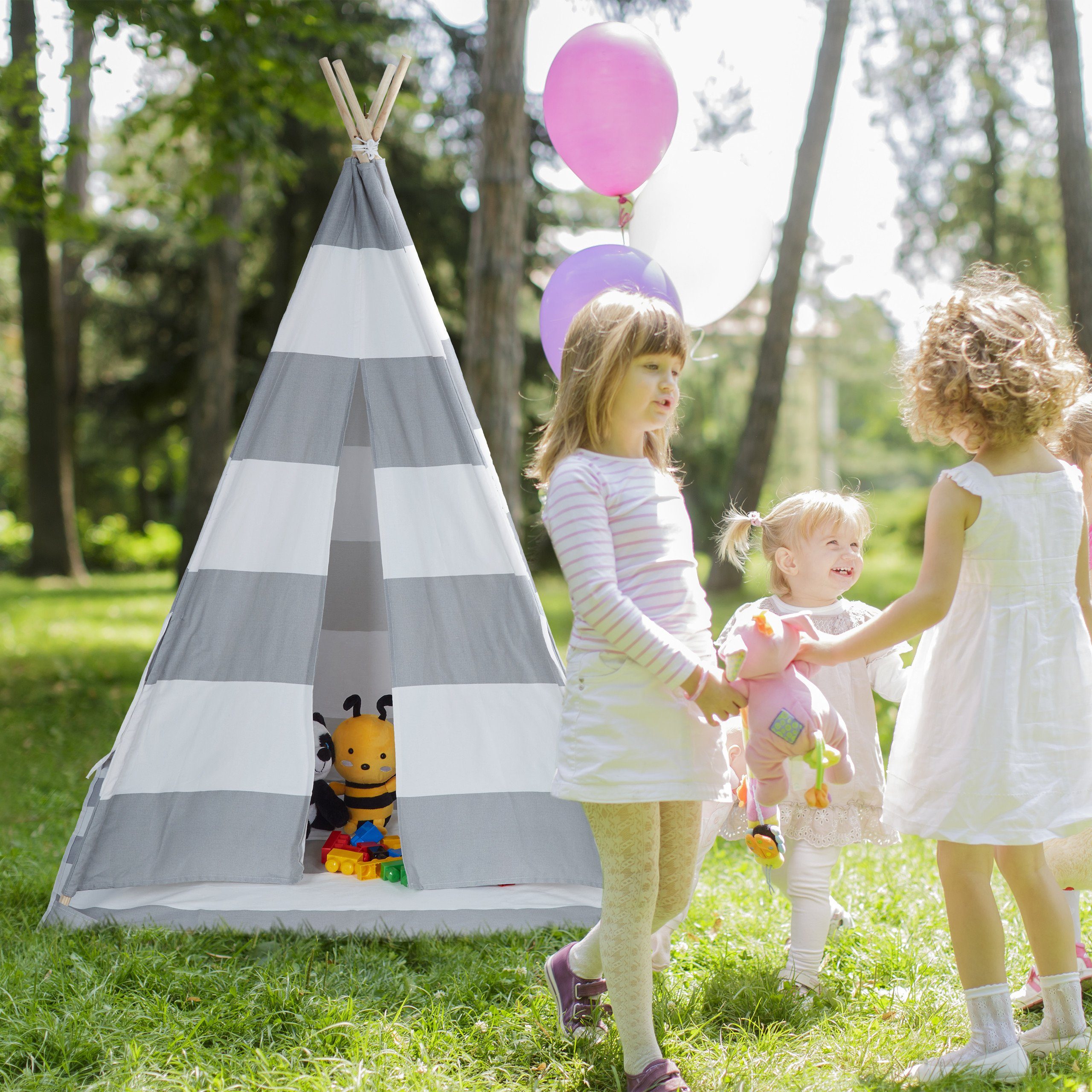 relaxdays Tipi-Zelt Tipi Zelt für Kinder