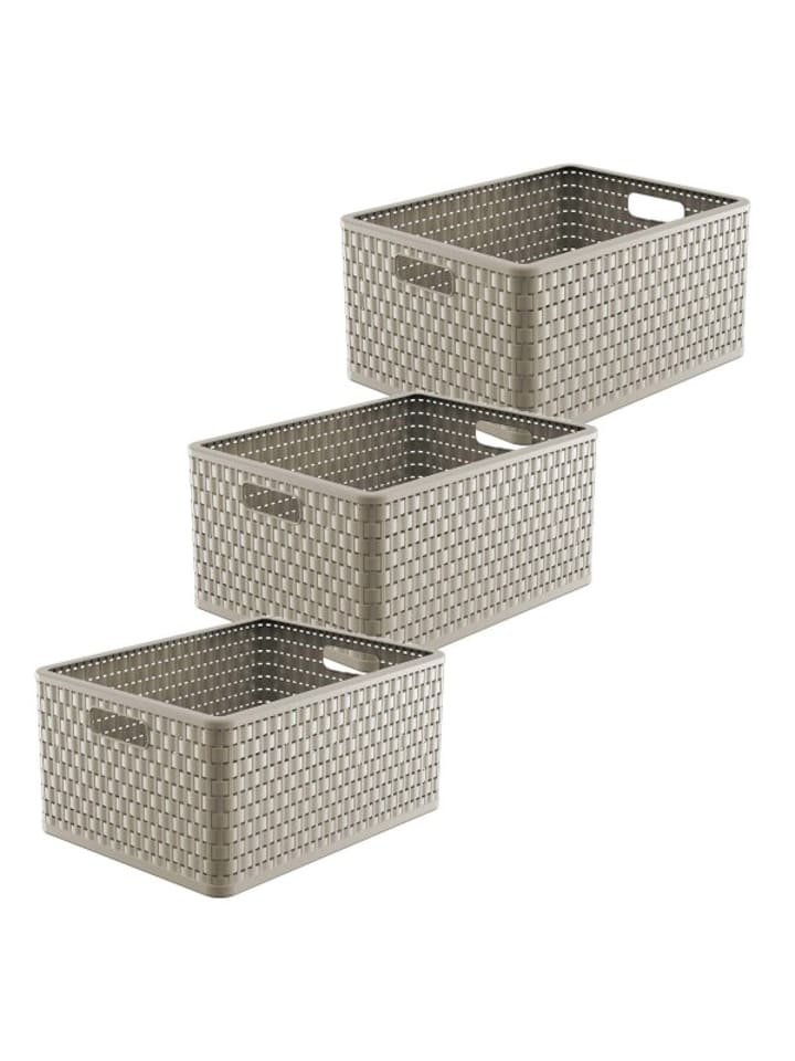Rotho 3er-Set Aufbewahrungskorb 28l COUNTRY in Cappuccino günstig kaufen onesize