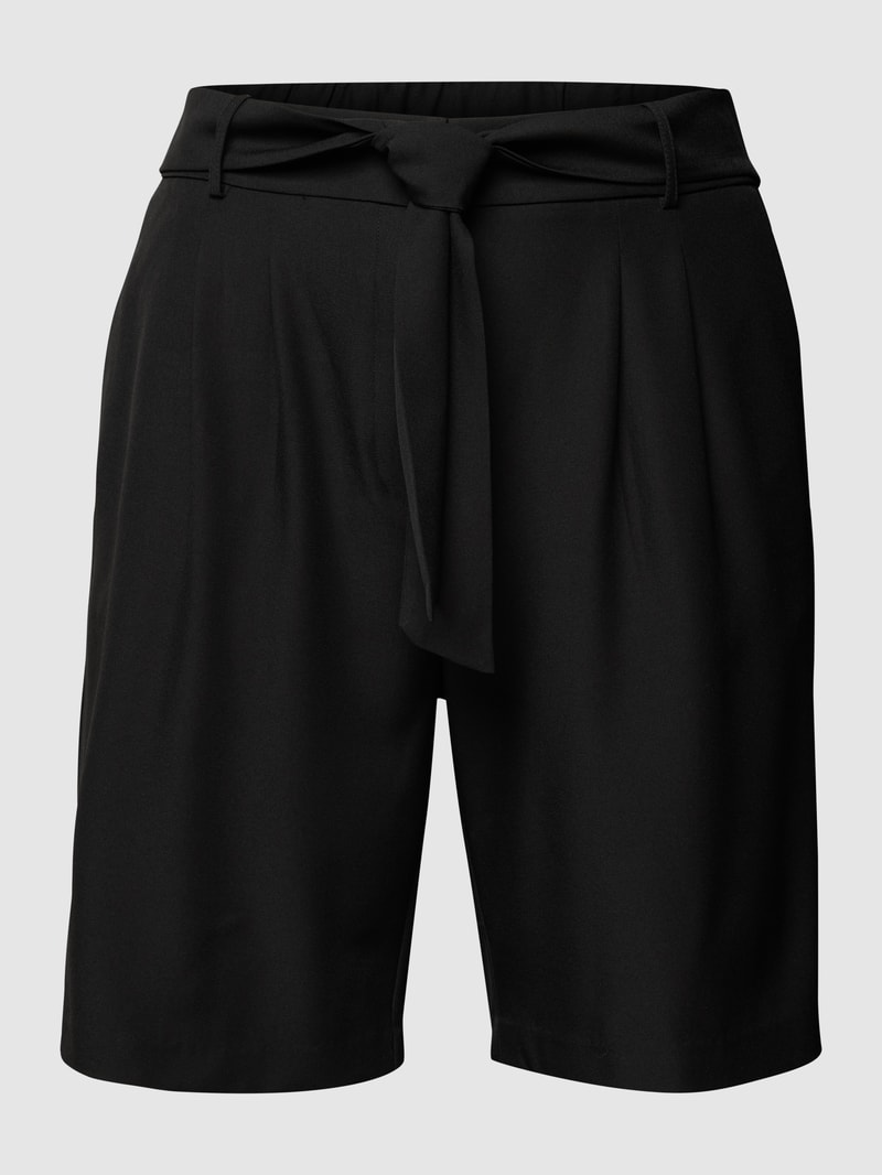 PLUS SIZE Chino-Shorts mit Bundfalten in schwarz
