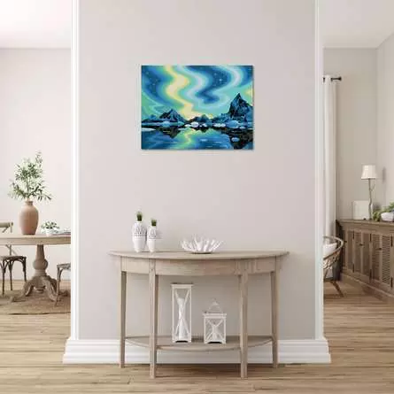 CreArt Leinwand Nordlichter - Malen nach Zahlen für Erwachsene