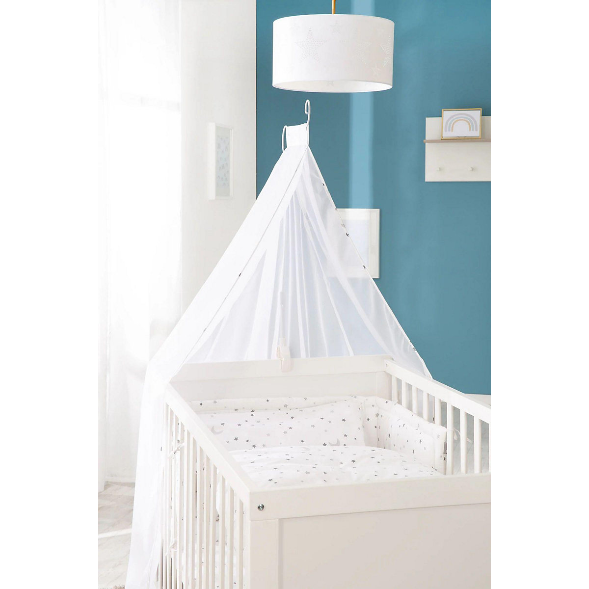Kinderbettset, 70 x 140 cm Sternenzauber grau weiß