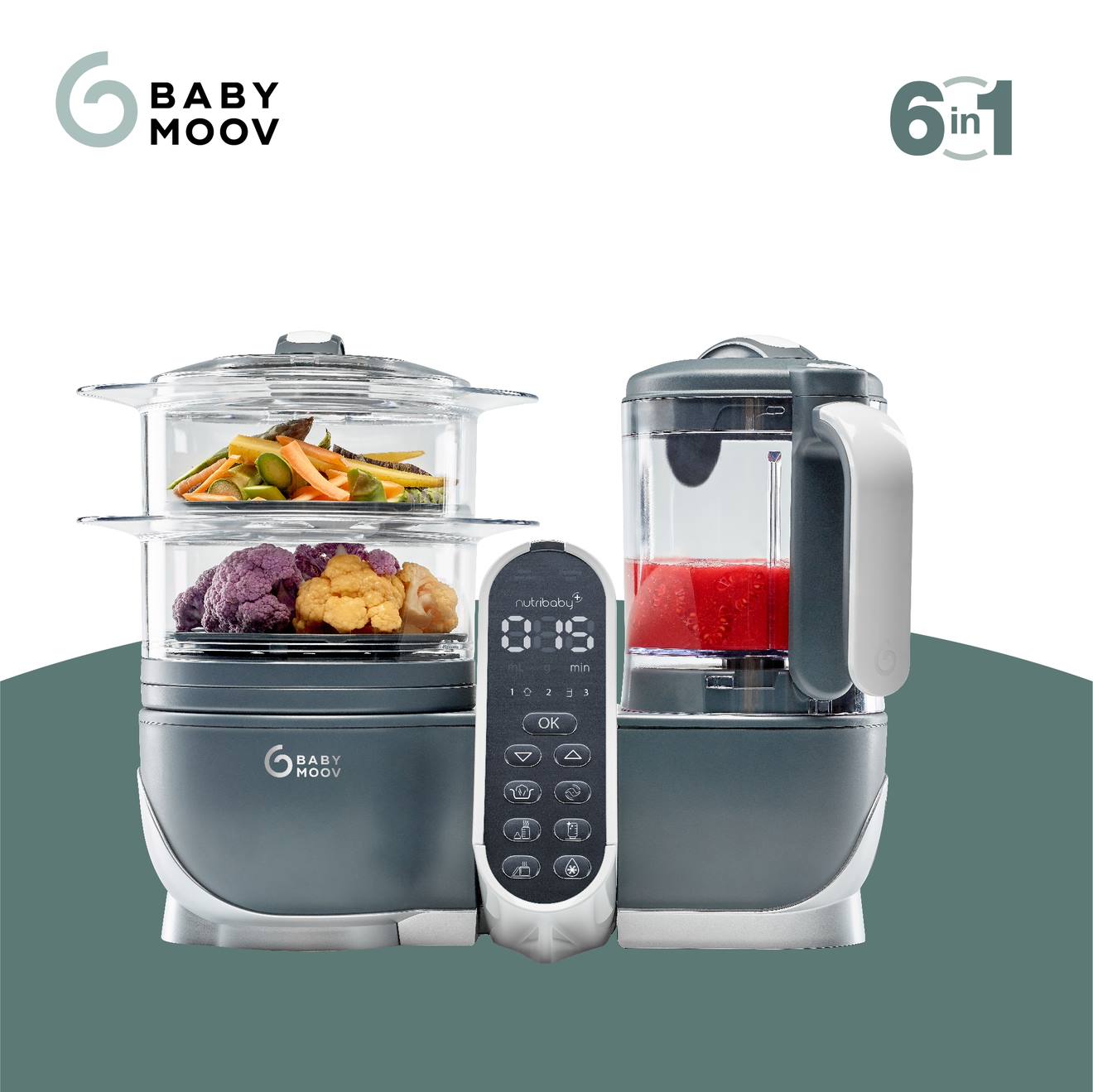 Babymoov Multifunktions-Dampfgarer NUTRIBABY+ BABYMOOV - grün