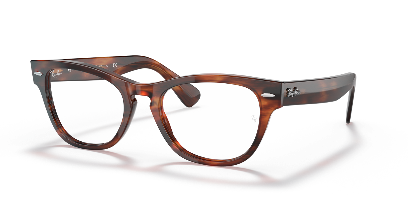 LARAMIE OPTICS - Ochelari de soare cu dungi Havana lucioși