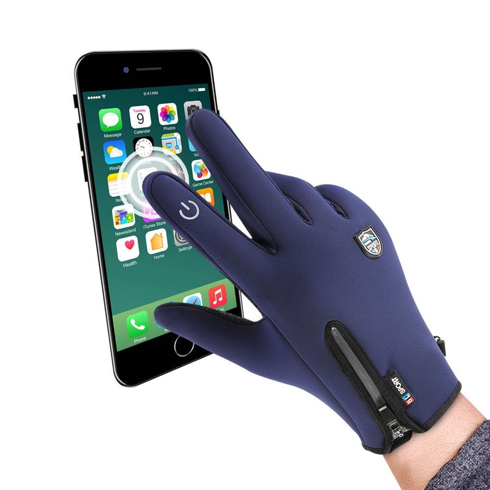 Sunicol Multisporthandschuhe Thermo Winterhandschuhe Touchscreen Fahrradhandschuhe Wasserdich Thermal Fleece, Winddicht Ski Sporthandschuhe für Damen Herren