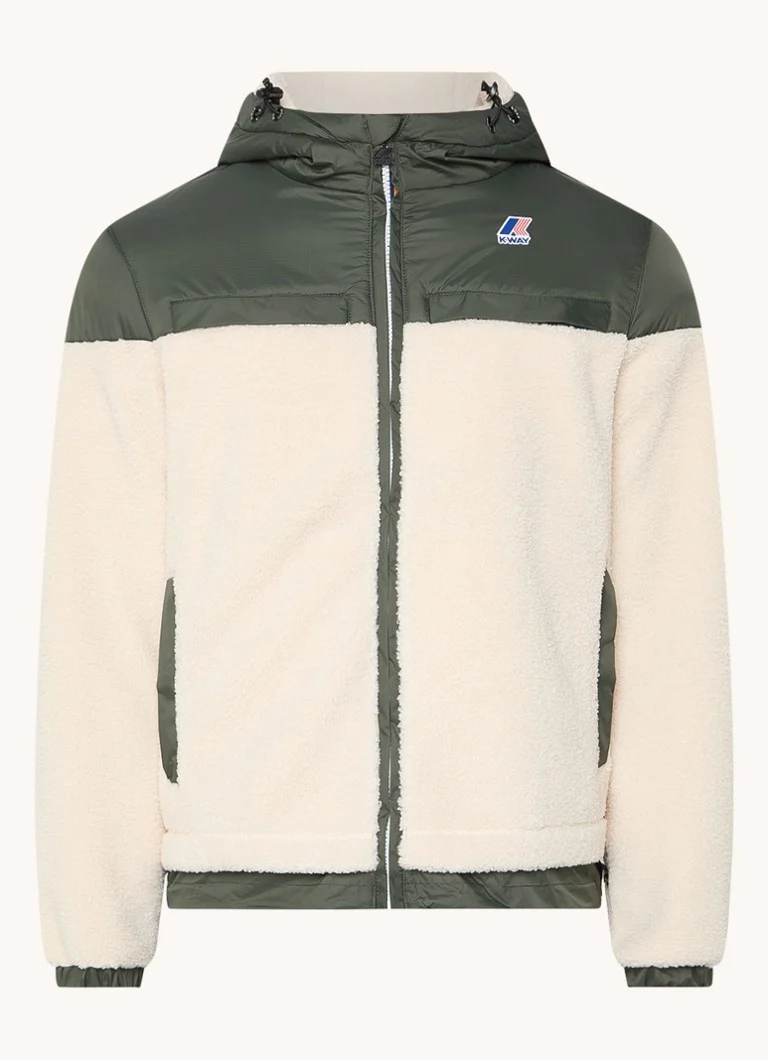 K-Way Jildaz Orsetto teddy jacket with hood and side pockets
