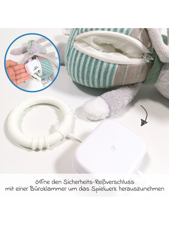 Fehn Spieluhr / Einschlafhilfe 22 cm - Esel in grau,gruen günstig kaufen onesize