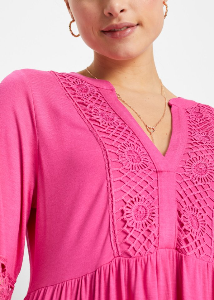 Tunika-Kleid mit Spitze