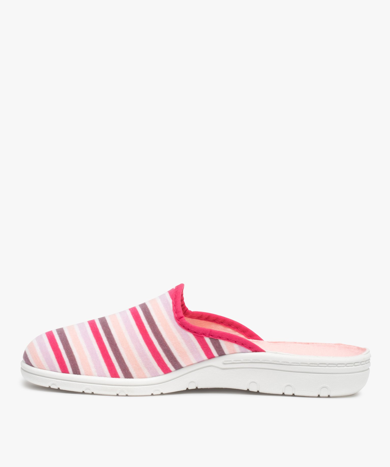 Chaussons femme mules confort en jersey rembourré rose | GEMO