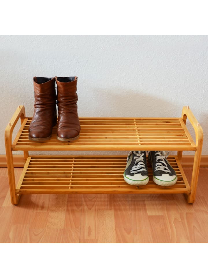 relaxdays Schuhregal in Natur - (B)75 x (H)33 x (T)33 cm günstig kaufen onesize