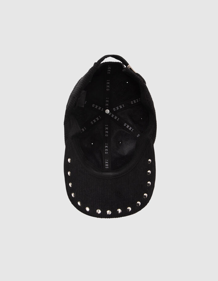 Casquette noire en velours cloutée Femme