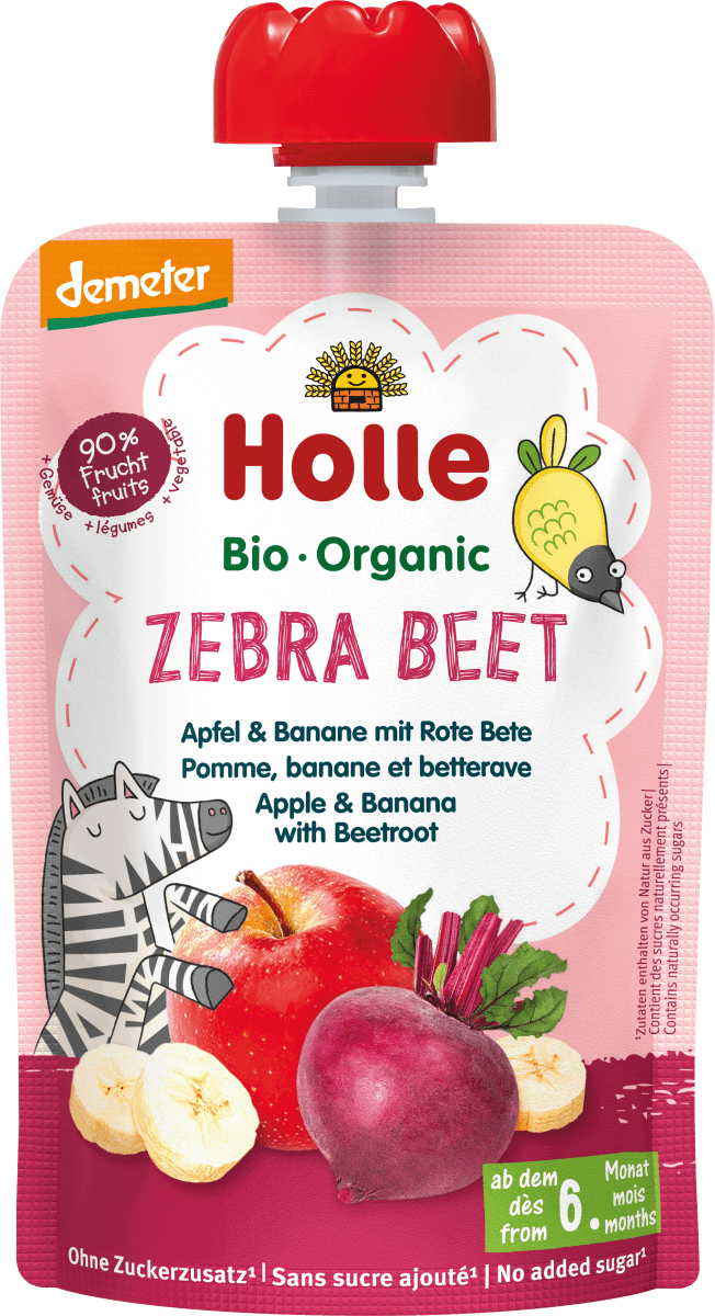 Quetschie Zebra Beet, Apfel, Banane & rote Bete ab 6 Monaten, 100 g