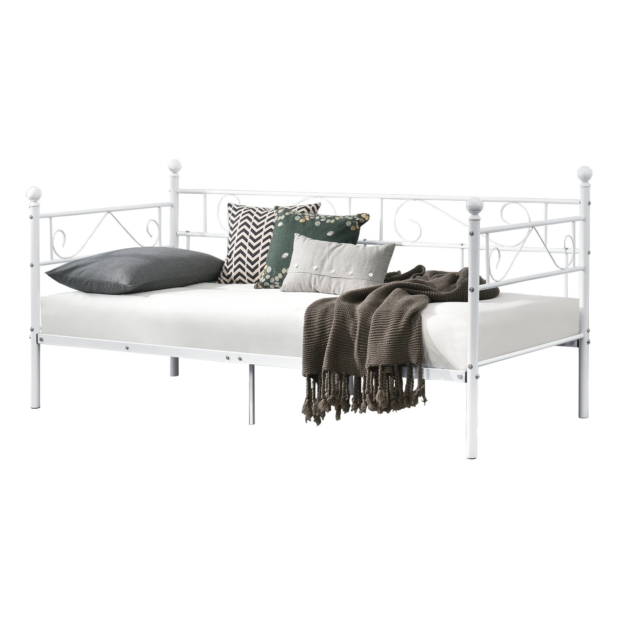 en.casa Metallbett, Granada Tagesbett 90x200cm in diversen Farben
