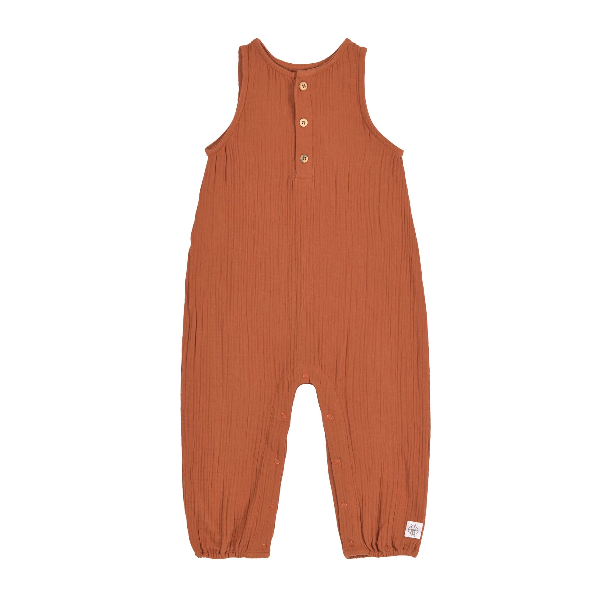 Baby Jumpsuit - Bio Baumwolle, Rostrot
