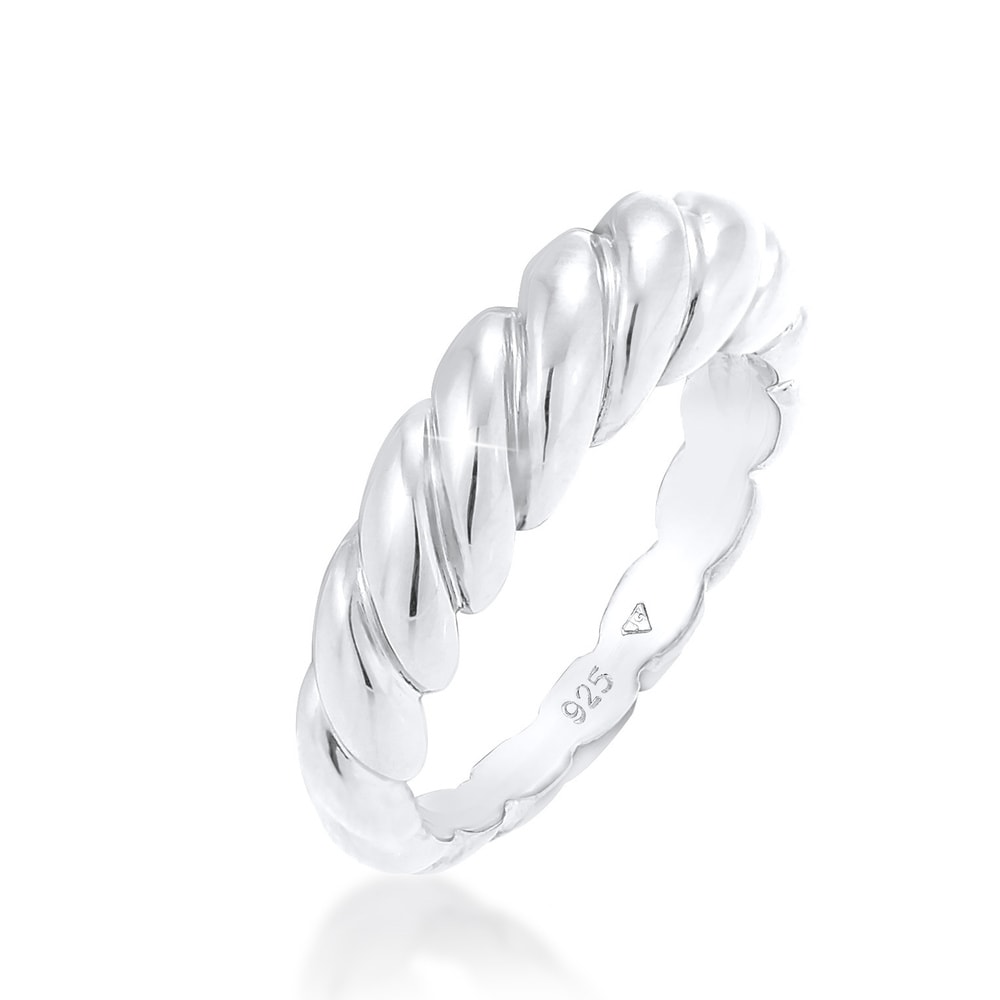 Elli Elli Bague Anneau pour femme Twisted Basic Trend Chunky Blogger en argent sterlin Bague