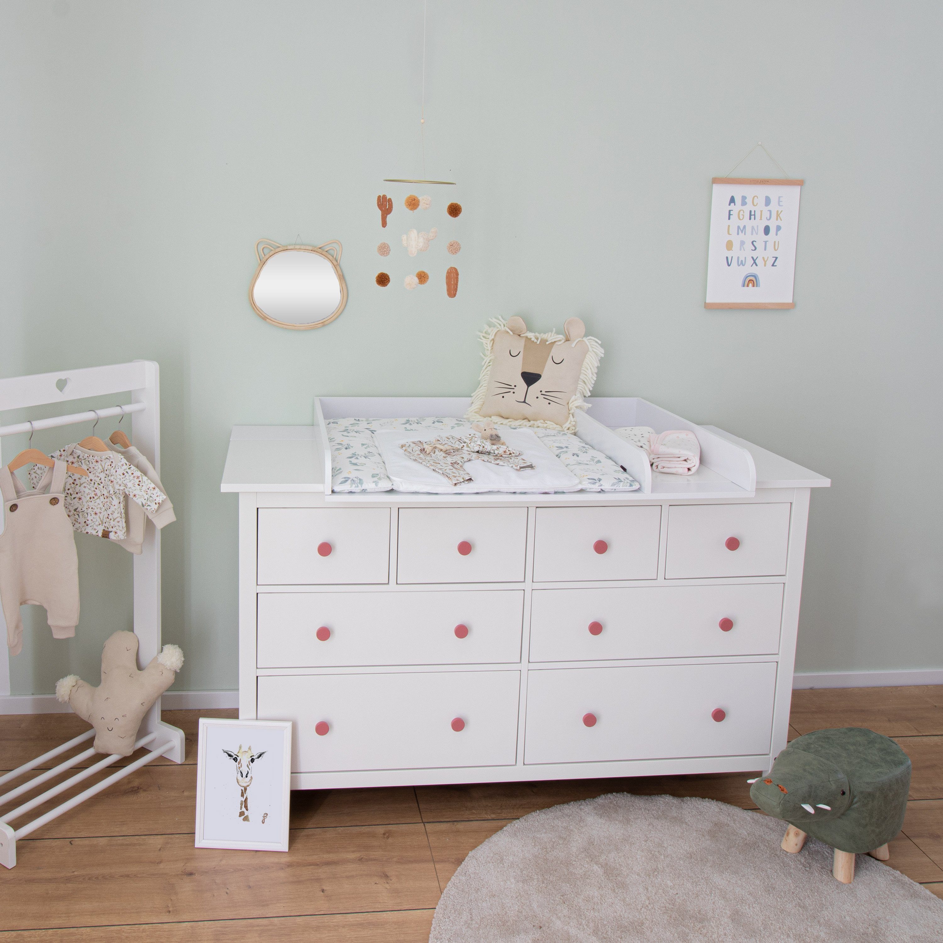 Puckdaddy GmbH Wickelaufsatz Matz (159,5x80x10cm) für IKEA Hemnes Kommoden