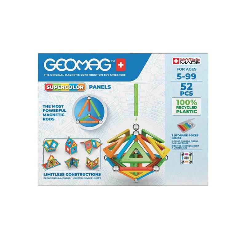 Jeu de construction magnétique 52 pièces Supercolor panel Geomag
