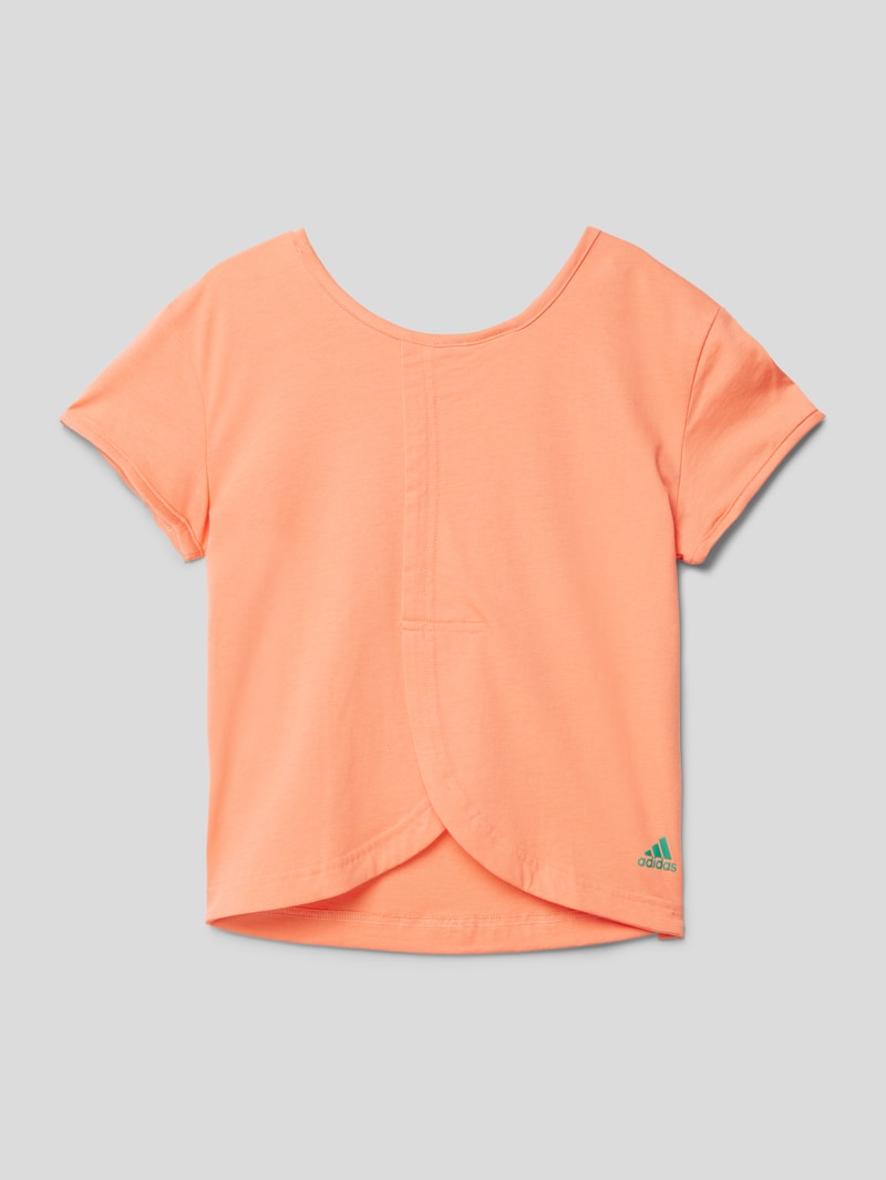 T-Shirt mit Label-Print in apricot