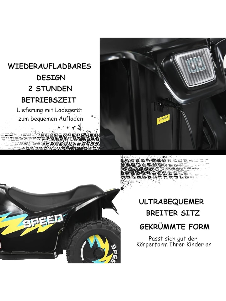 COSTWAY 6V Elektro Quad ab 3 Jahren in Schwarz günstig kaufen 40 cm