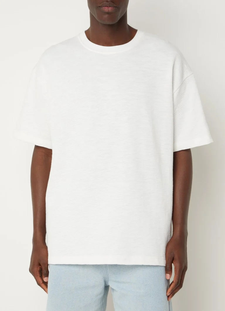 SAMSØE SAMSØE T-shirt με υφή από οργανικό βαμβάκι Koen