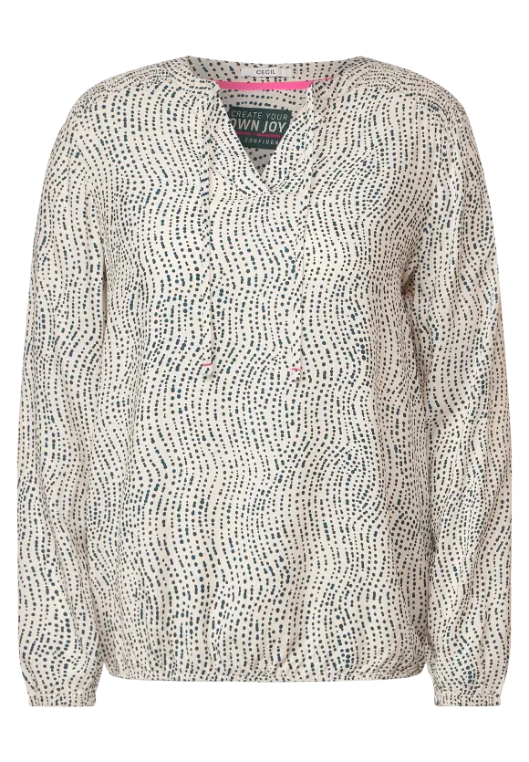 CECIL Printbluse mit Smockdetail
