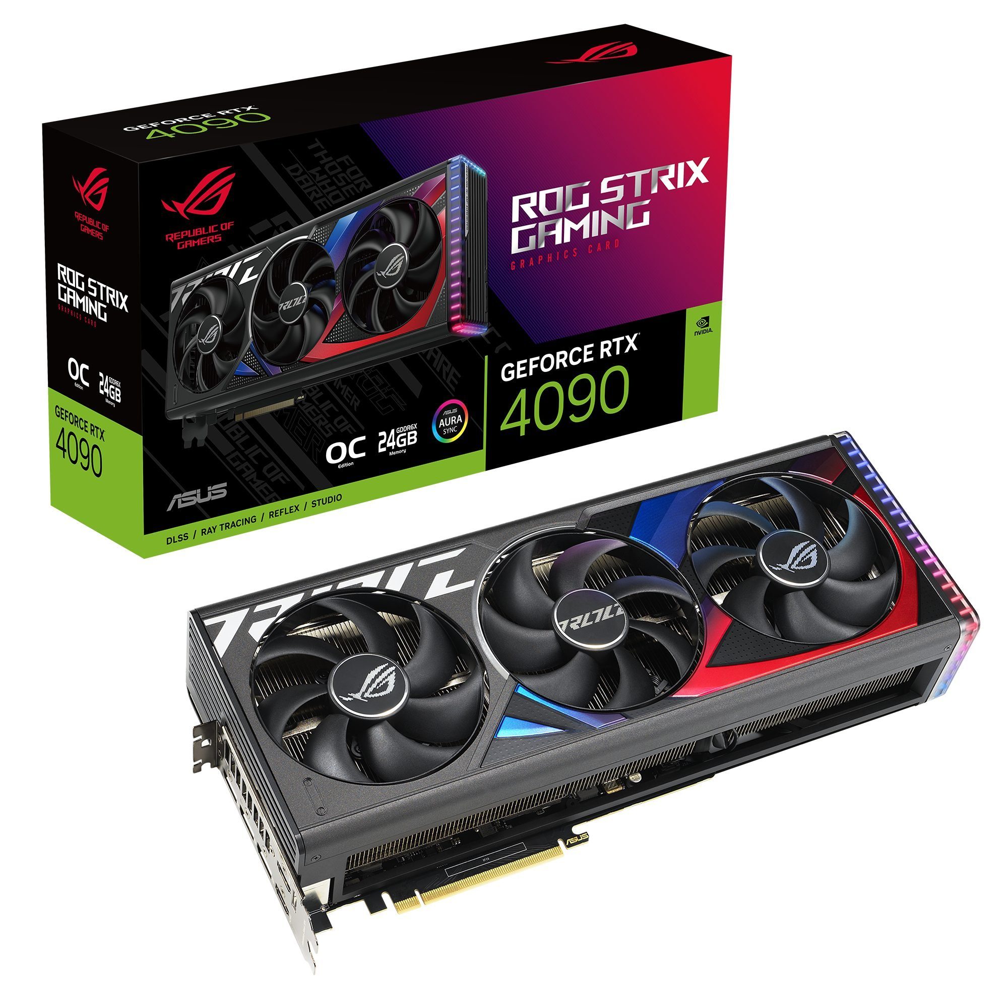 Asus ROG Strix GeForce RTX 4090 OC Edition Gaming Grafikkarte (24 GB, GDDR6X, 2xHDMI, 3xDP, Raytracing, 8K-HDR-Gaming, DLSS 3)