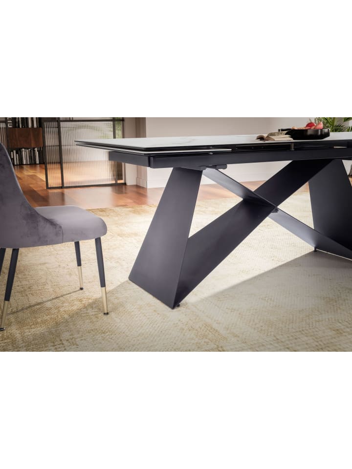 KADIMA DESIGN Esszimmertisch 180 - 260 cm Ausziehbar Keramik Glas , in Weiß günstig kaufen onesize