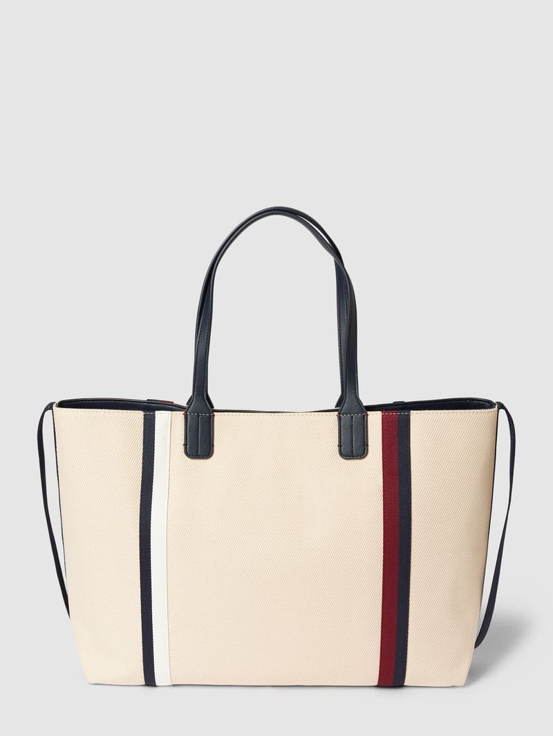 Handtasche mit Kontraststreifen Modell 'ICONIC' in sand