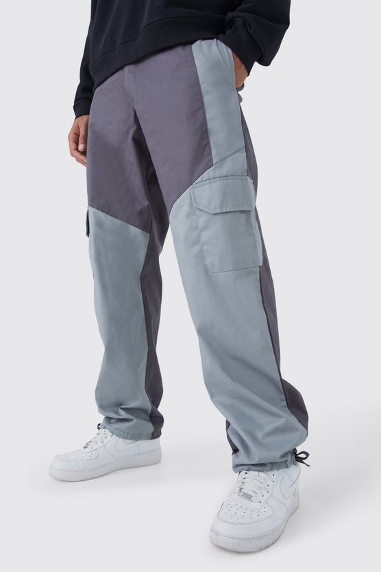 Tall Slim-Fit Colorblock Cargohose mit Lasche